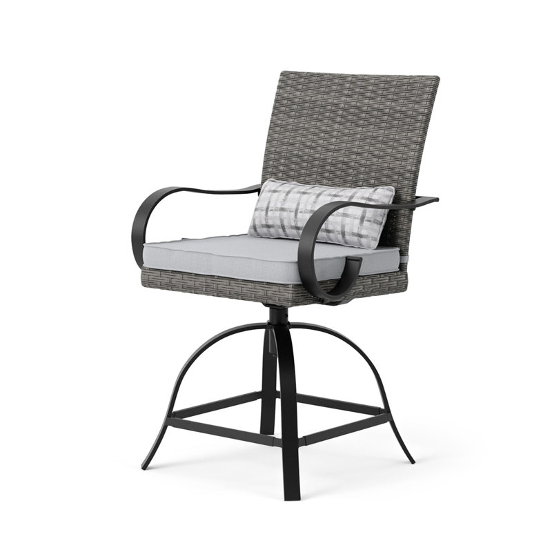 Chaise avec accoudoirs pivotante contemporaine de 25,4 po de largeur (2 / RTC), noir / gris