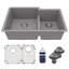 Ensemble d'évier de cuisine à double cuve 60/40 Karran Quartz 32 po x 21-1 / 4 po-54821683