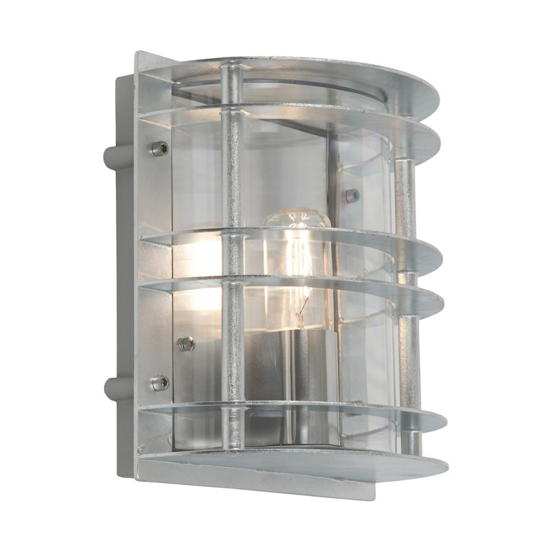 Ullmann Outdoor Bulkhead Light, Clear Galvanised, 60W E27