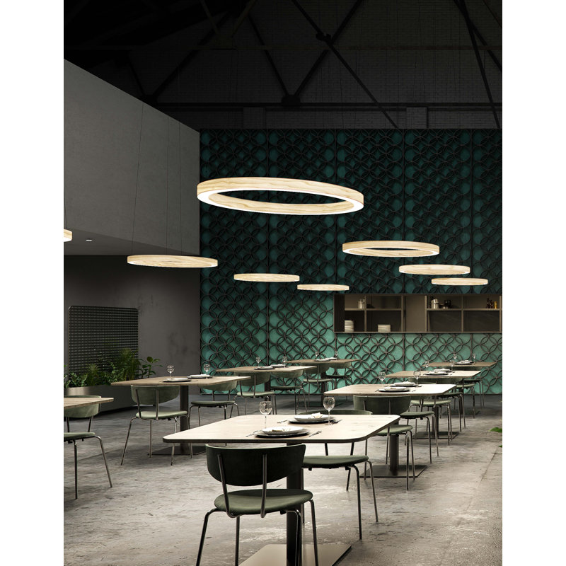 Oh! Line 1 - Light LED Pendant, Ivory White, 2" H x 31.5" W x 31.5" D