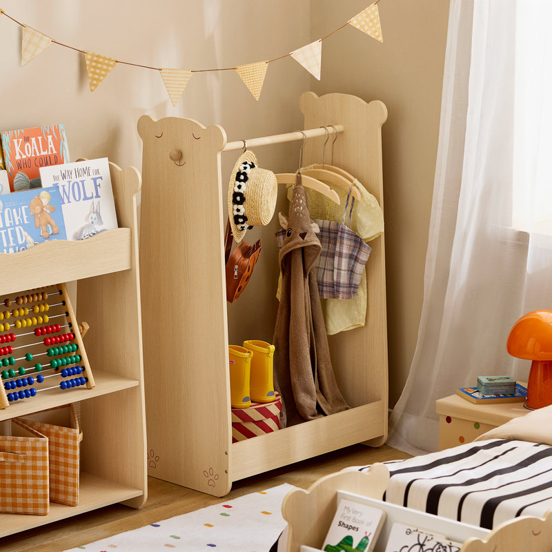 Children Kids Clothes Rack Children Wardrobe Closet With Hanging Rail