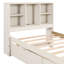 Cadre de lit simple avec 2 tiroirs de rangement hypnotisants, taille blanchie avec tête de lit bibliothèque et blanc délavé-1020825515