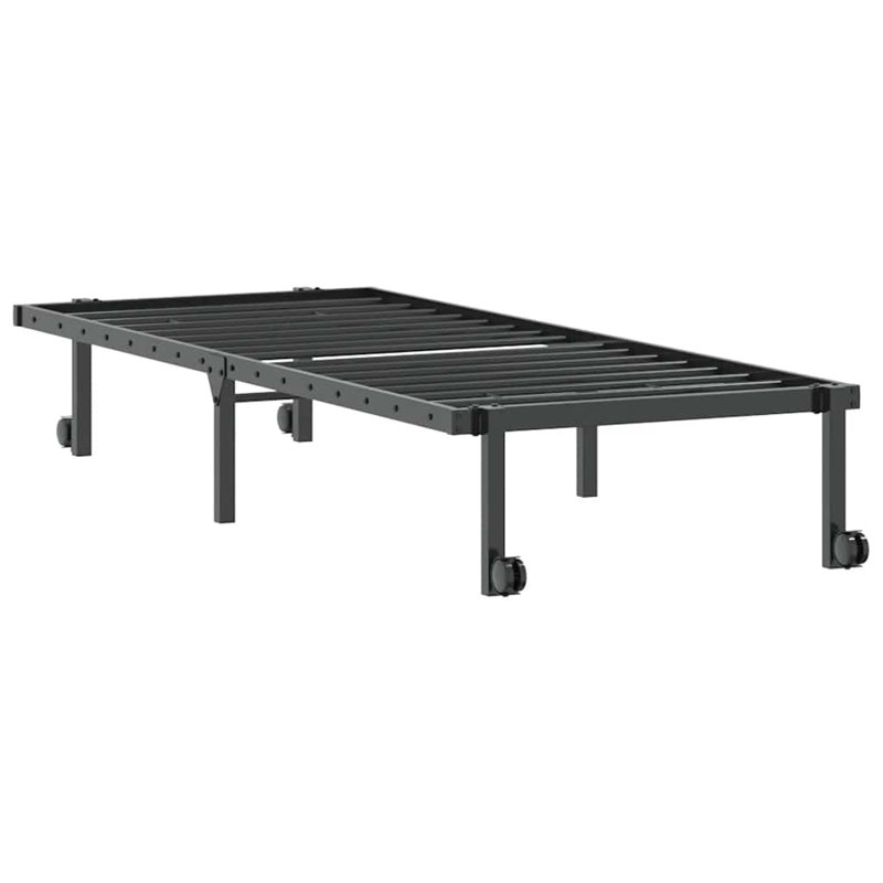 Bed Frame Without Mattress Foldable Steel, Black, 79.5 x 212cm