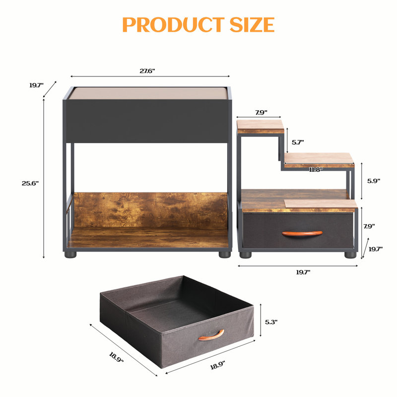 Black and Brown Multi-Level Dog Bed with Storage
