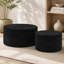 Ensemble de 2 poufs cylindriques rembourrés pour une assise et un repose-pieds flexibles-1640018551
