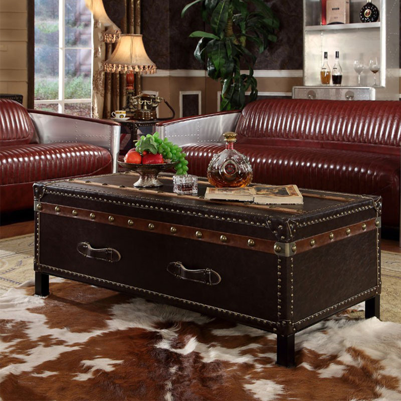 Table basse American Country Vintage Rivets