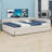 Minimalist Upholstered Bed, USB Charging Design & 2 Storage Drawers