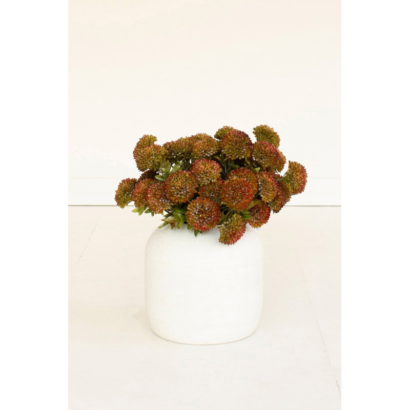  Ensemble de 7 dahlias artificiels en forme de boule auburn, ensemble de 6