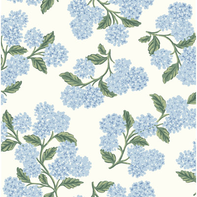 Hydrangea White Peel and Stick Wallpaper