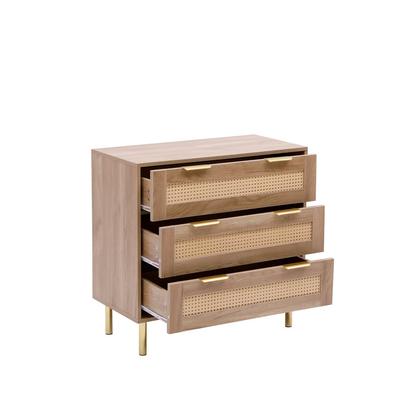Amesha 80 cm W Chest of 3 Drawers, Brown