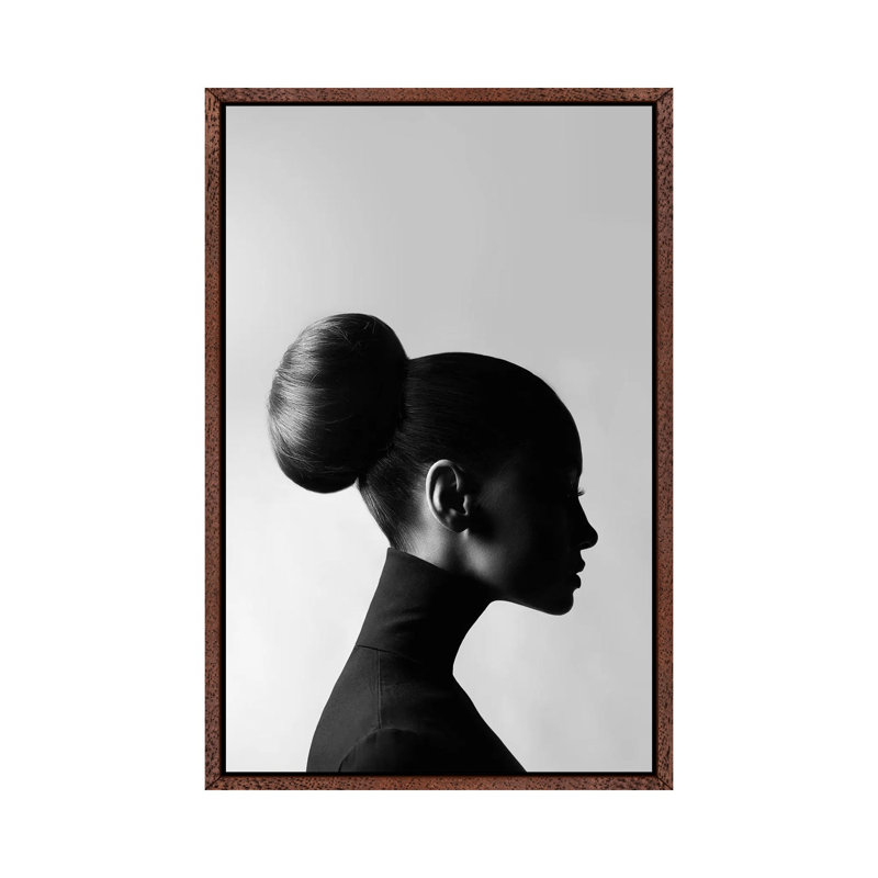 Neck Up - Print on Canvas, 66.04cm H x 45.72cm W x 3.81cm D, Classic Brown Wood Framed