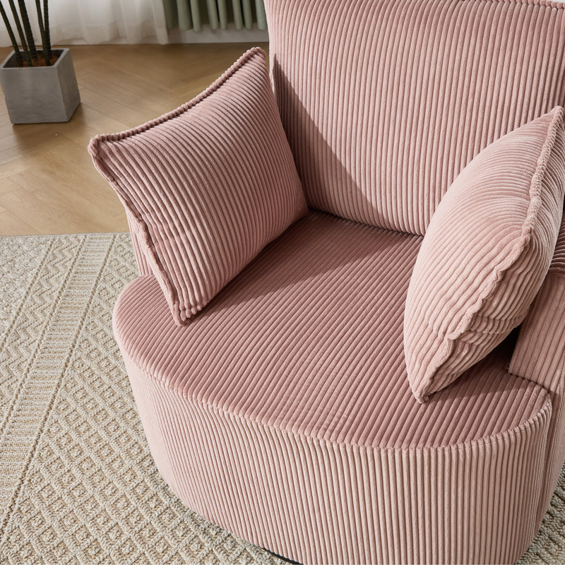 Fauteuil demi-tonneau pivotant l 33,83 po, Rose