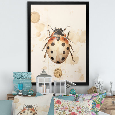 Coccinelle minimalisme doré rétro III