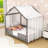 House Bed with Canopy and Slats-1684951266
