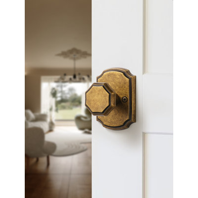 Lot de 1 poignée de porte dorée, poignée de porte de passage, poignée de porte intérieure en laiton satiné doré brossé pour hall et placard, alliage de zinc