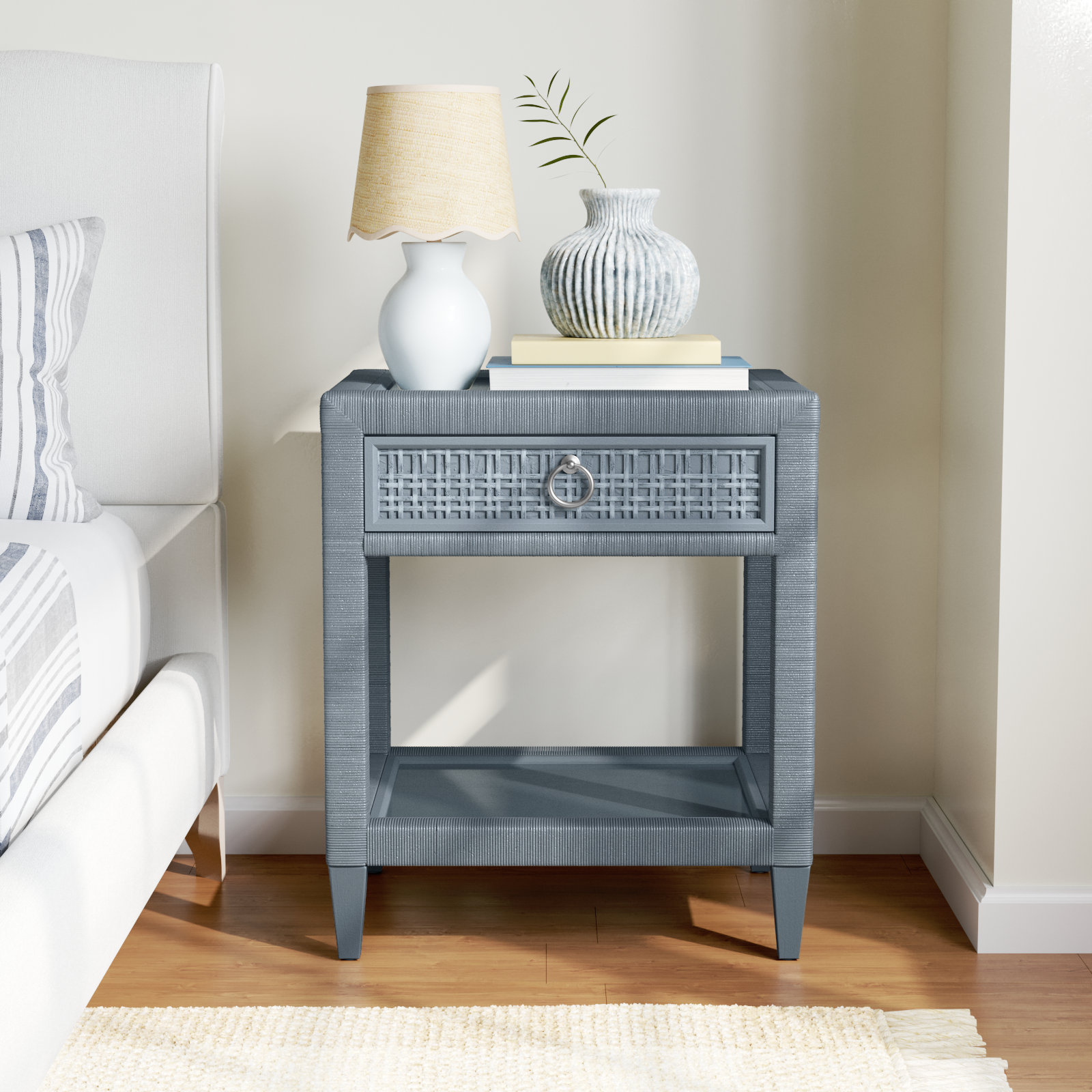 Monterey 1 - Drawer Nightstand, Sea Glass, No, Satin Nickel