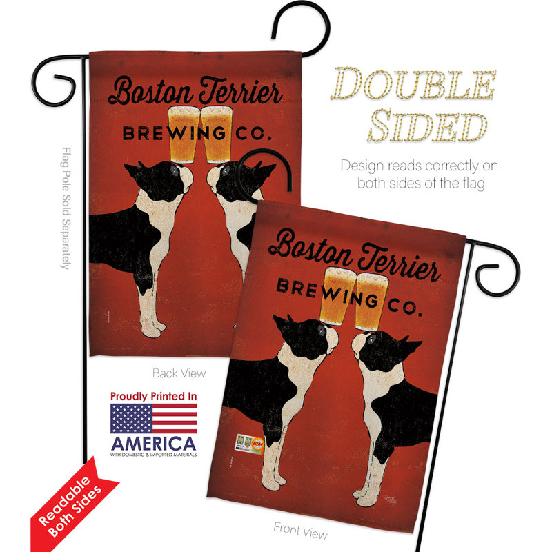 Drapeau de jardin Boston Terrier Brewing