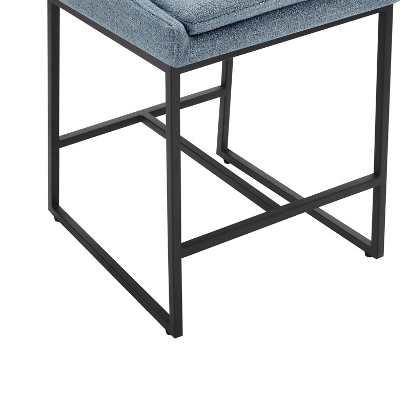 Tabouret de comptoir Welburn, Tweed bleu Capri Nathan