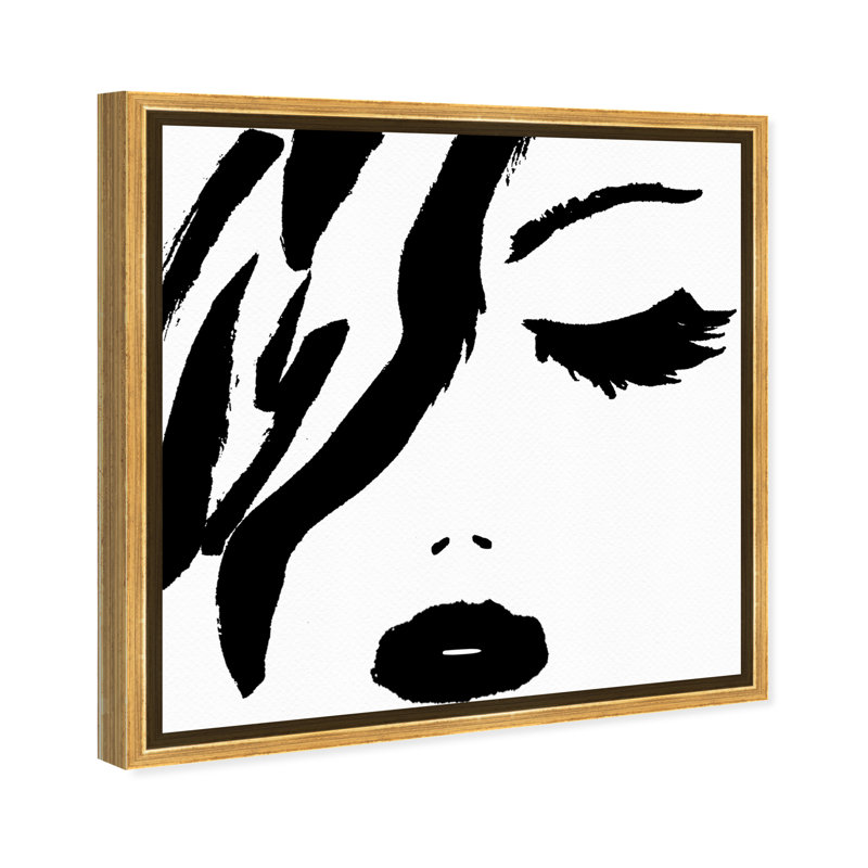 «All Black Rouge à lèvres», reproduction, Impression encadrée, H 31 po x l 31 po, Doré
