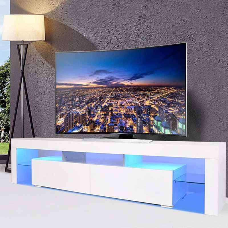 Alloway Unfinished TV Stand for TVs up to 60", White, 45cm H x 160cm L x 35cm W