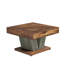 Table basse carrée 31,5 po - Table de chevet moderne en bois rustique pour le salon avec base entrecroisée, table d'appoint industrielle, brun rustique et noir