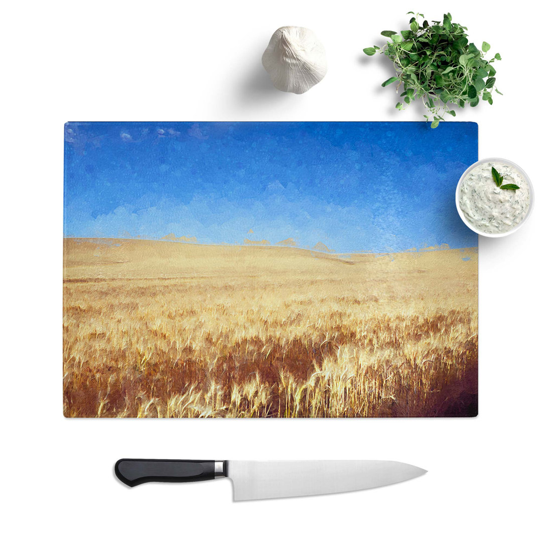 Glass Field of Wheat in Kansas in Abstract Chopping Board