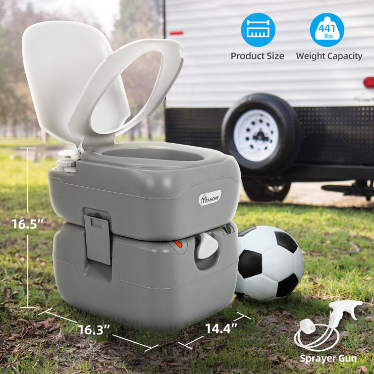 Portable Toilet Camping Porta Potty with Brush Leak-Proof Indoor Outdoor  Toilet