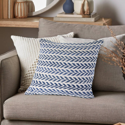 Hand-Woven Chevron Cotton Throw Pillow