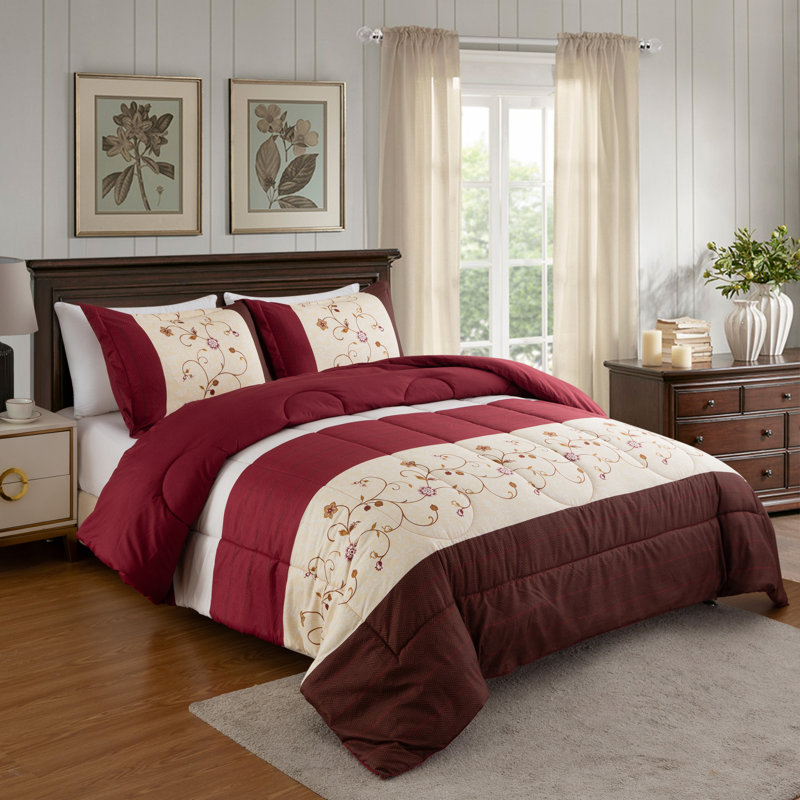 Ensemble d'édredon en duvet d'oie moelleux 3 pièces Marina, Édredon pour très grand lit + 2 taies décorativ