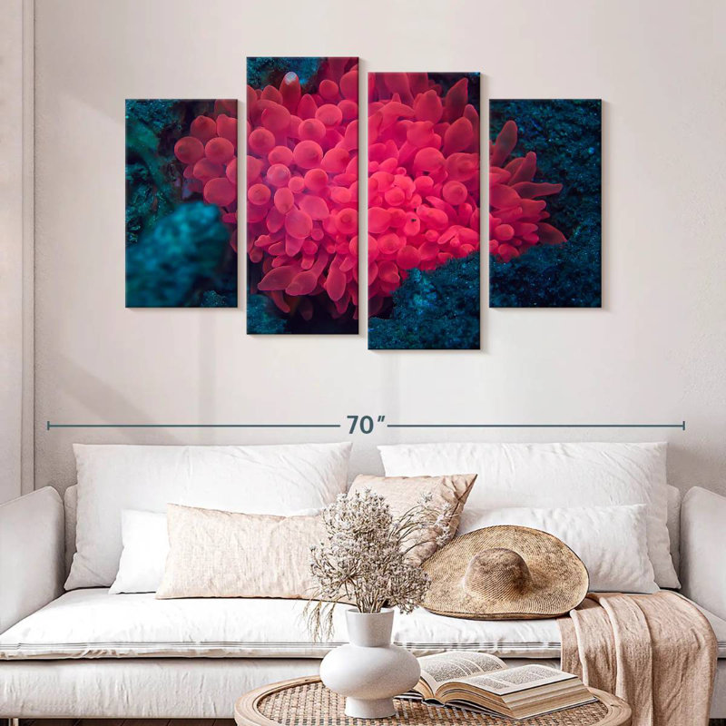 Rose corail, H 32 po x l 52 po