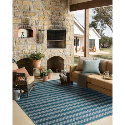Tapis bleu sarcelle / extérieur Loloi Easton