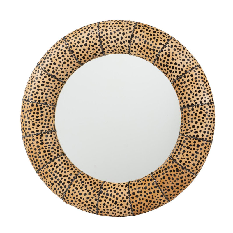 Cheetah Print 35" Round Accent Mirror