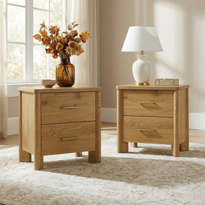 Heroux 2-Drawer Nightstand with USB Ports
