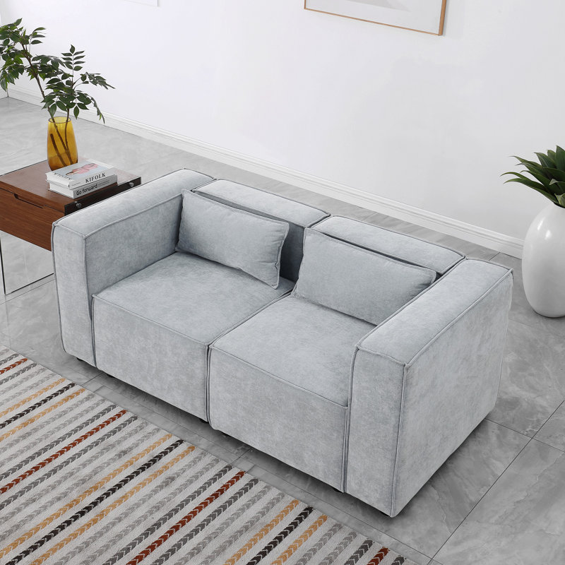 Canapé modulaire en tissu chenille, simple et grand, le siège et le dossier sont très doux. This Is également A Knock Down Canapé