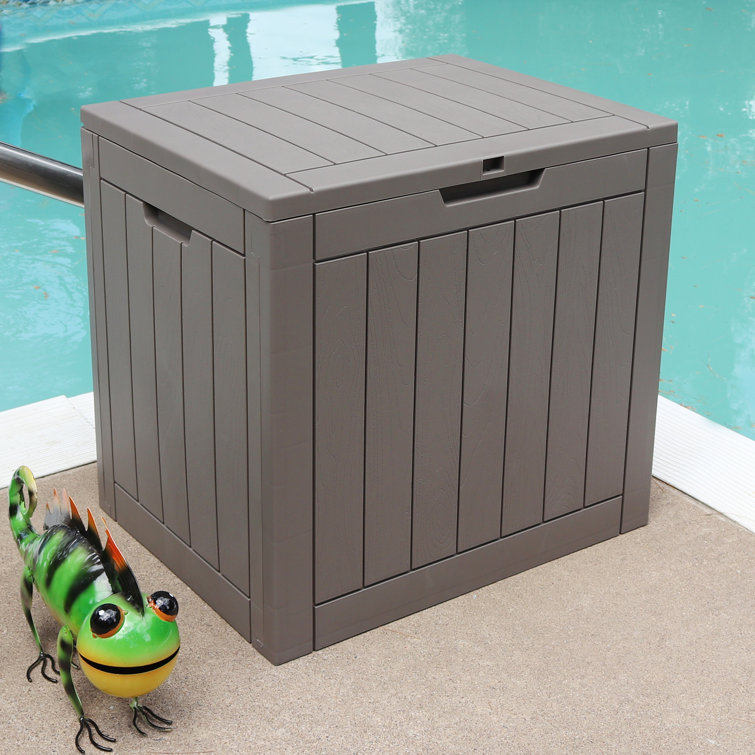 Yitahome  30 Gallon Small Waterproof Deck Box Indoor Resin Storage Box  With Handles
