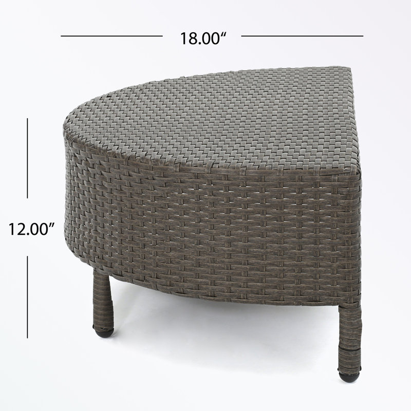 Half moom shape Patio Tables with sturdy legs, Brown