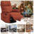 Manual Small Recliner Rocking Chair For Nursery/relaxation, Corduroy Swivel Glider Recliner For Living Room Bedroom, Brown Rocking Chair Nursery Recliners For Small Spaces, Side Pockets (orange)-74747464