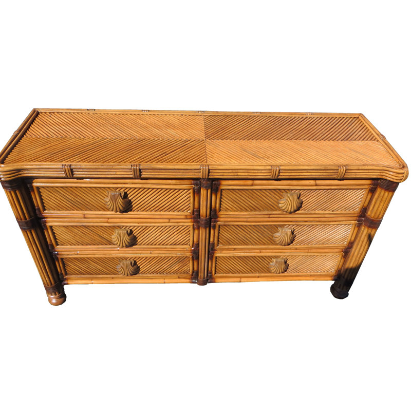 Commode double 6 tiroirs Sumner, Brun antique délavé
