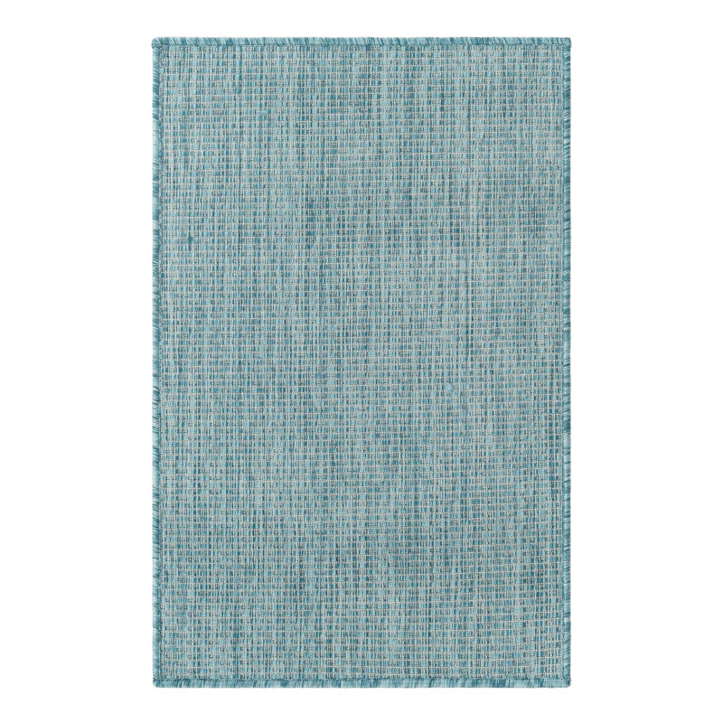 Avaughn Aqua Indoor/Outdoor Rug, Rectangle 2' x 3'1", Aqua 