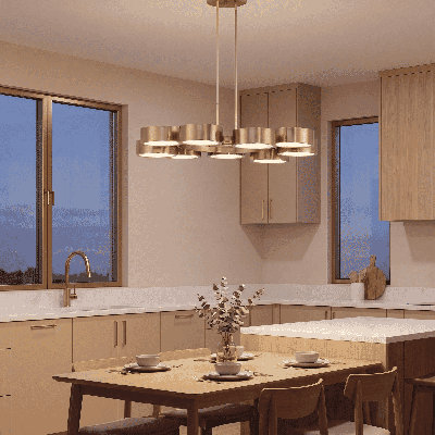 Lustre linéaire moderne à 9 lumières DEL à intensité variable Talamanca