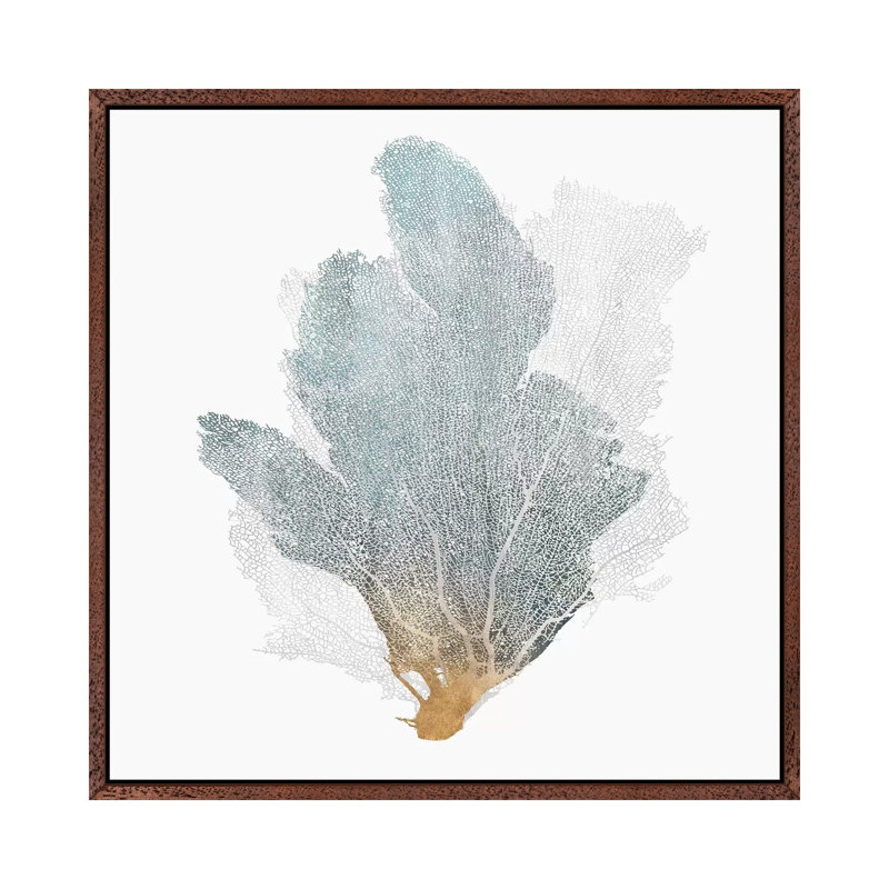 Delicate Coral II by Isabelle Z - Print on Canvas, Classic Brown Wood Framed, 93.98 cm H x 93.98 cm W