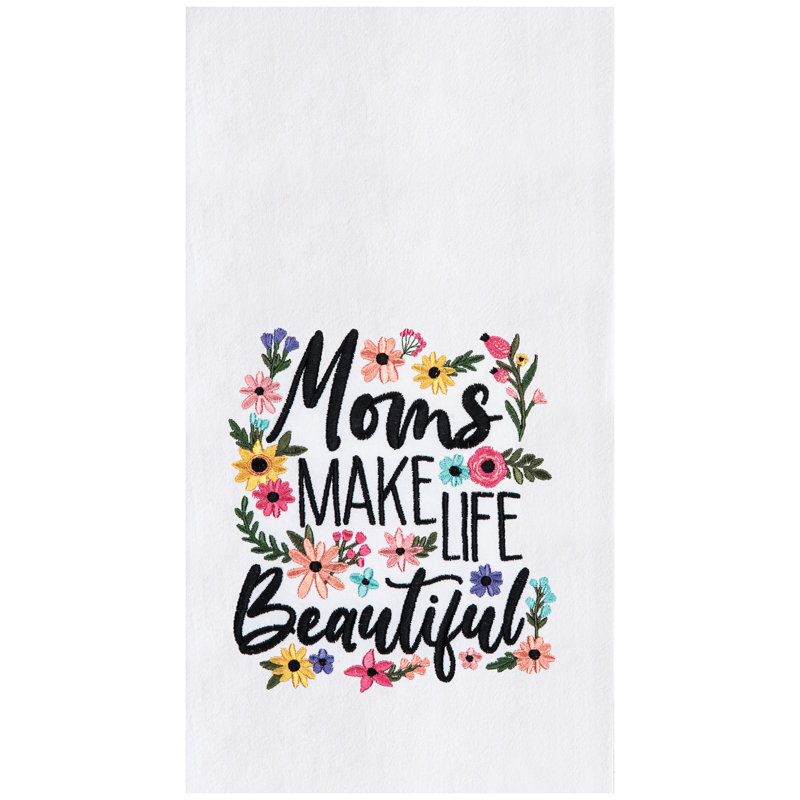 Serviette de toilette brodée à motif floral Beautiful Mom