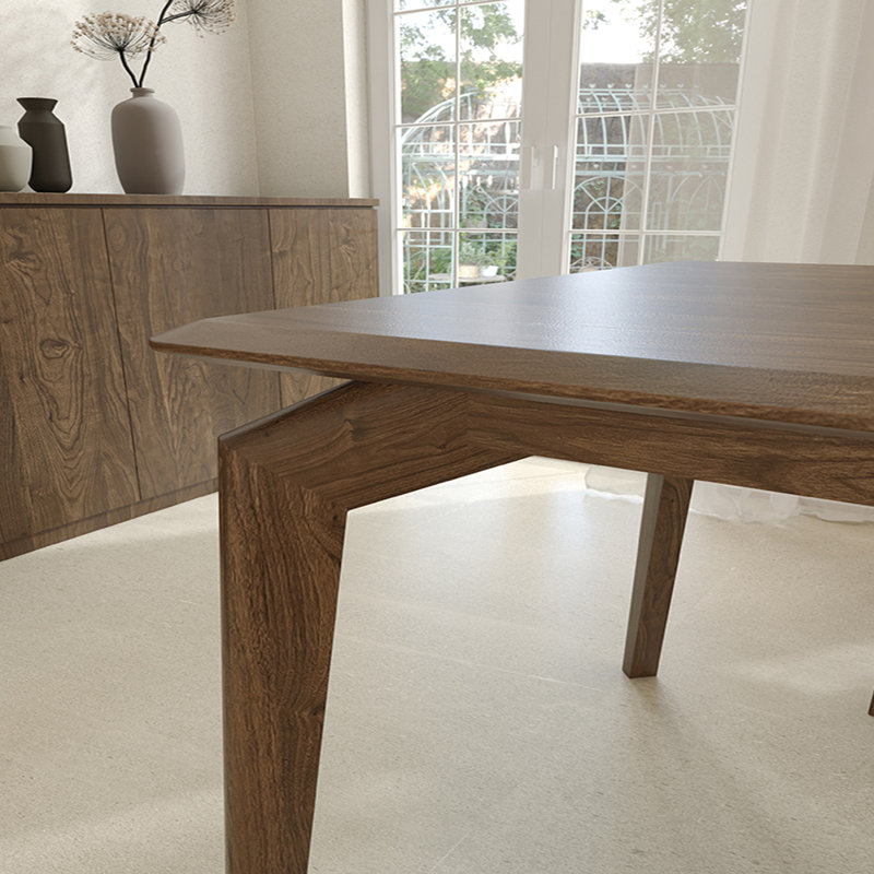 Table de salle à manger minimaliste en bois massif, H 29,52 po x L 78,74 po x l 31,49 po