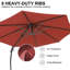  Parasol de patio décalé 11 pi avec base Yardgrace, rotation à 360 ° et inclinaison réglable, résistant aux rayons UV et à l'eau-251414248