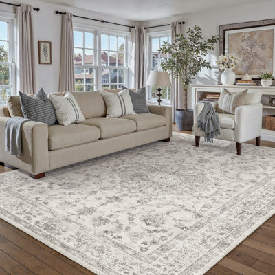 Vicky Oriental Washable Area Rug With Non-Slip Backing