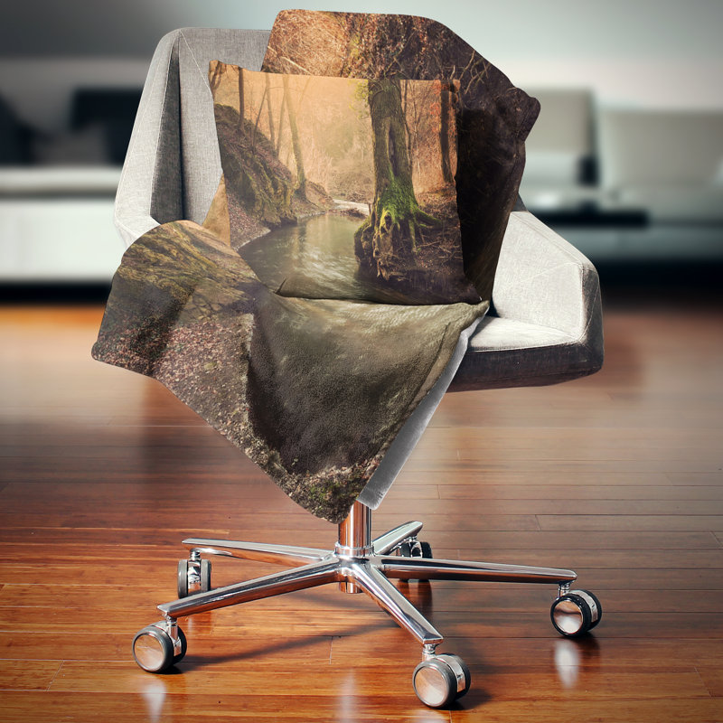 Coussin de parc national forest creek, 18 po x 18 po, Coussin décoratif