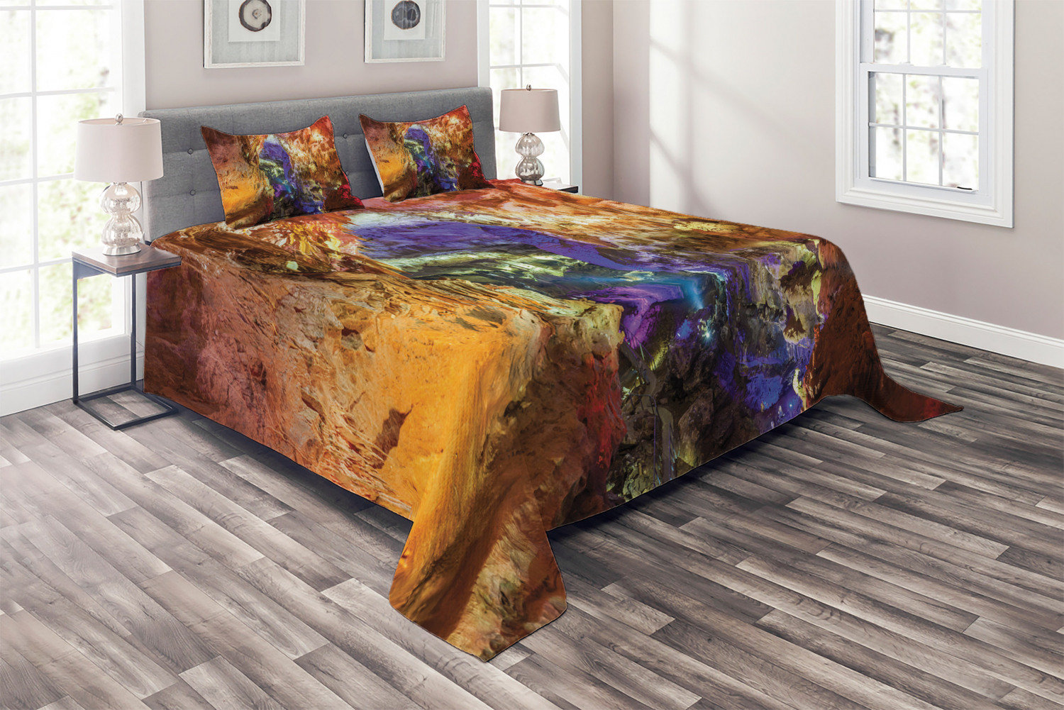 Ambesonne Natural Cave Coverlet Set | Wayfair