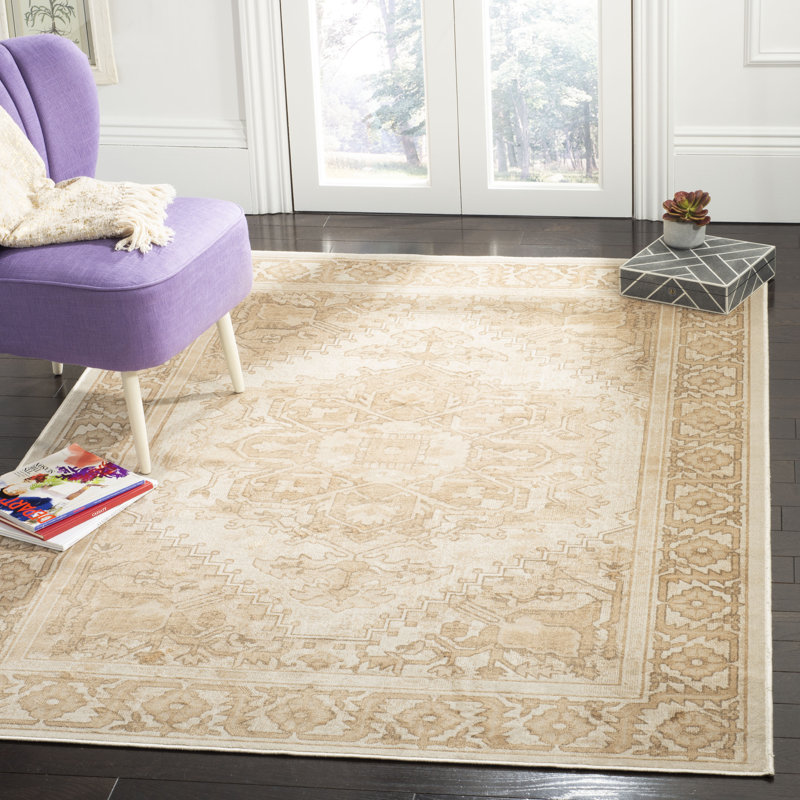 Tapis à motif oriental crème, Rectangle 8 pi x 10 pi