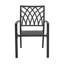 Chaise de patio pour l'extérieur de 4 chaises de bistro ou de salle à manger, finition thermolaquée et structure en fer, motif treillis, pour la cour arrière, noir