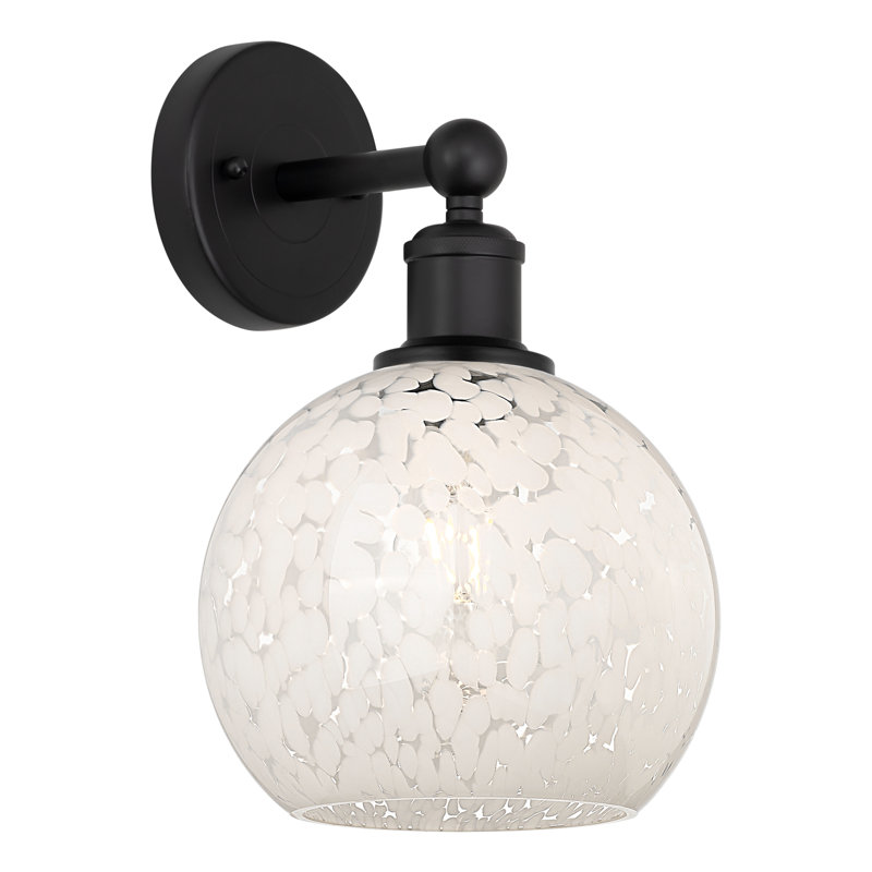 Berdena Steel Armed Sconce, 12.25" H x 8" W x 8.5" D, Matte Black